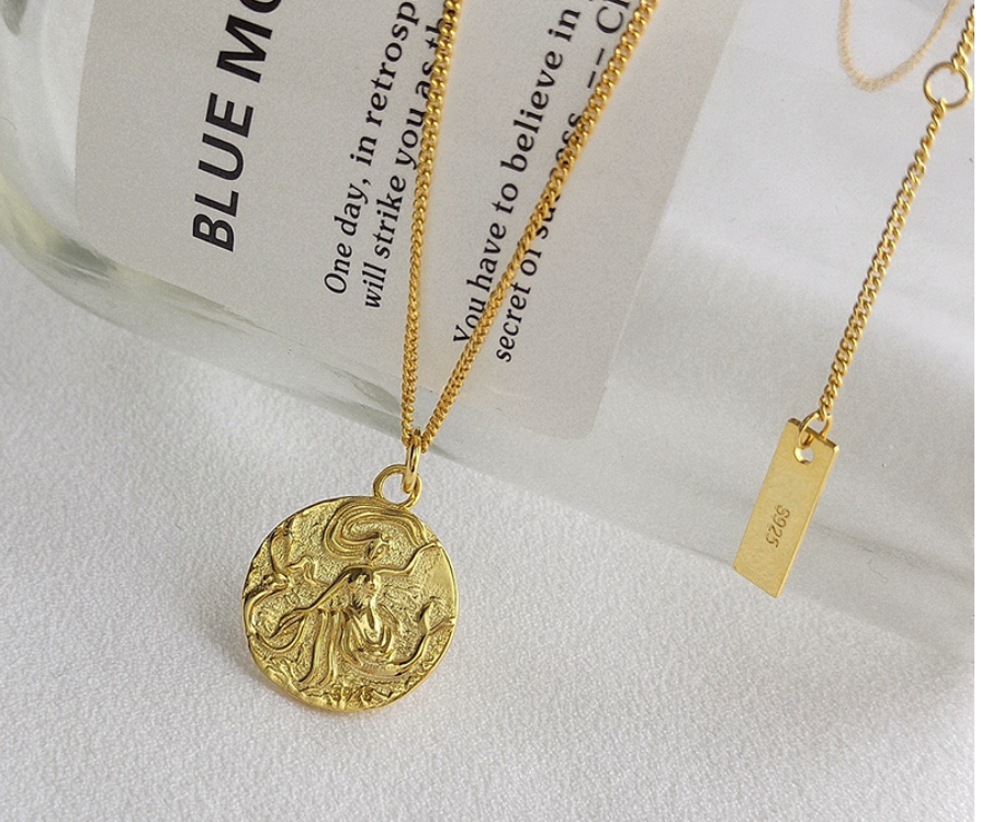 Mermaid coin online necklace